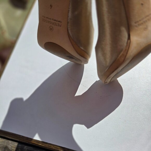 P323. Stunning Peter Kaiser Gold Peep-toe Heels |38 - Picture 3 of 4